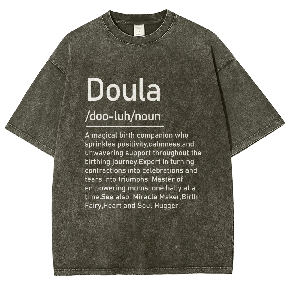Doula Unisex Fit Washed T-Shirt Customscool