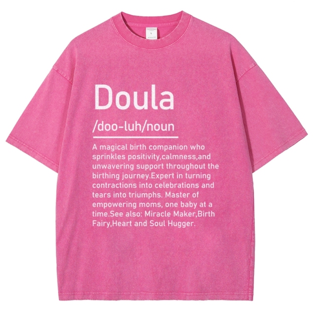 Doula Unisex Fit Washed T-Shirt Customscool