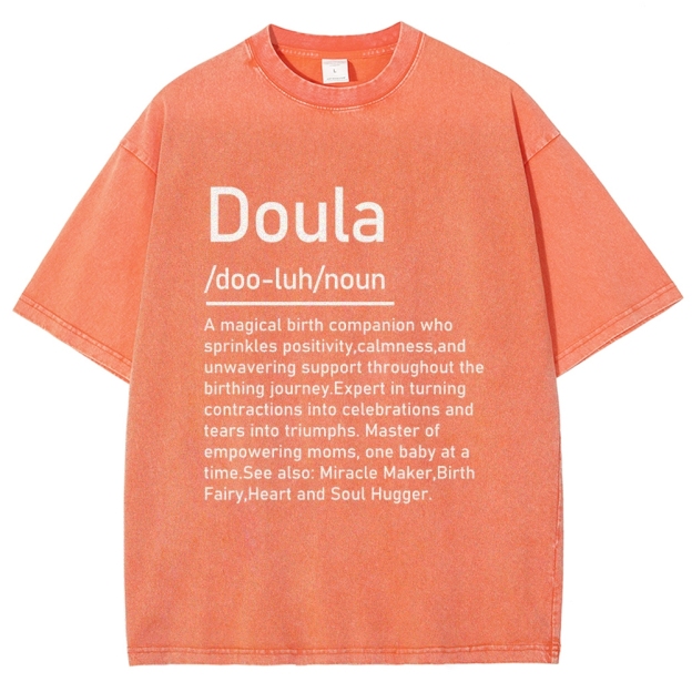 Doula Unisex Fit Washed T-Shirt Customscool