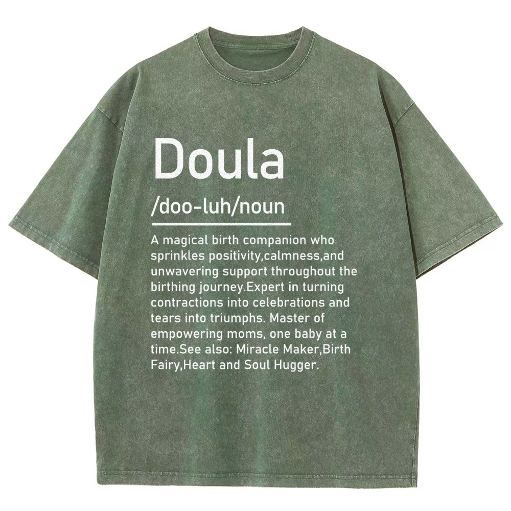 Doula Unisex Fit Washed T-Shirt Customscool