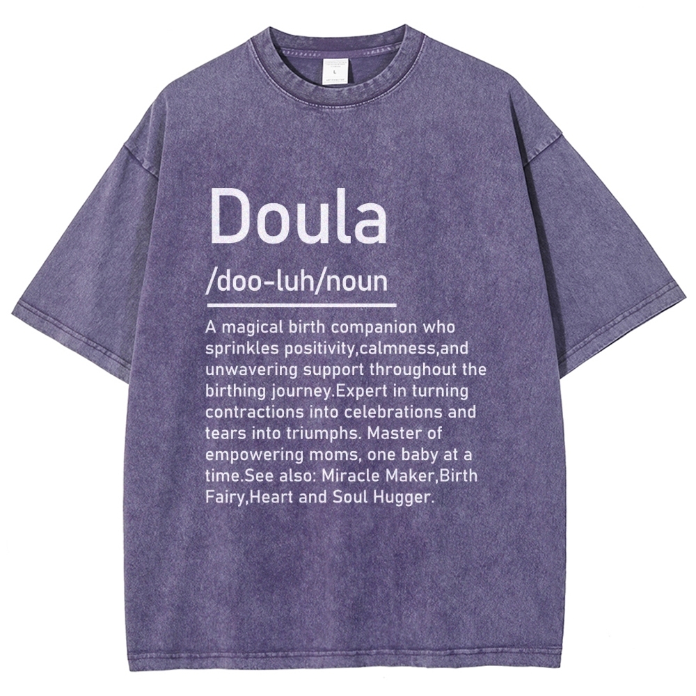 Doula Unisex Fit Washed T-Shirt Customscool