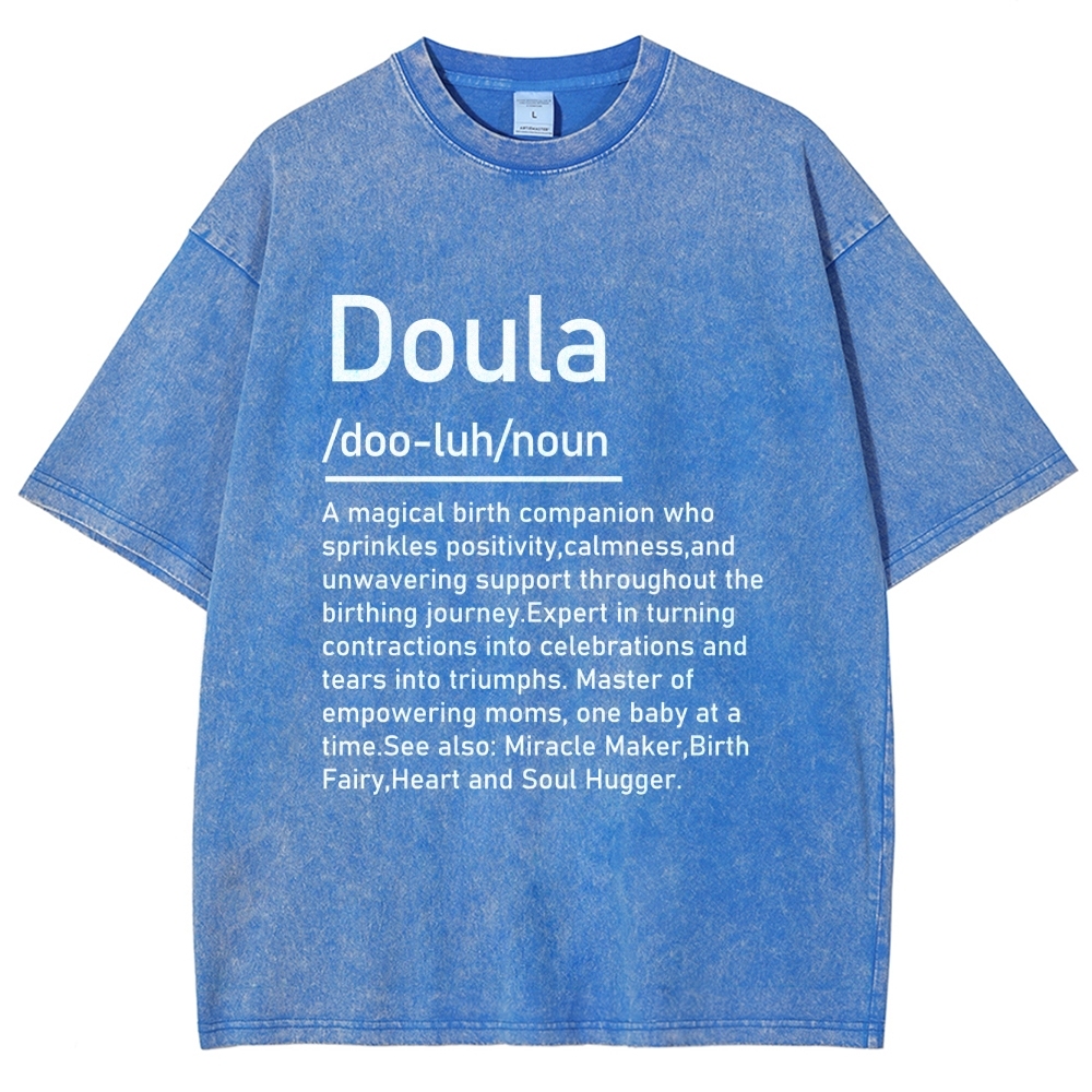 Doula Unisex Fit Washed T-Shirt Customscool