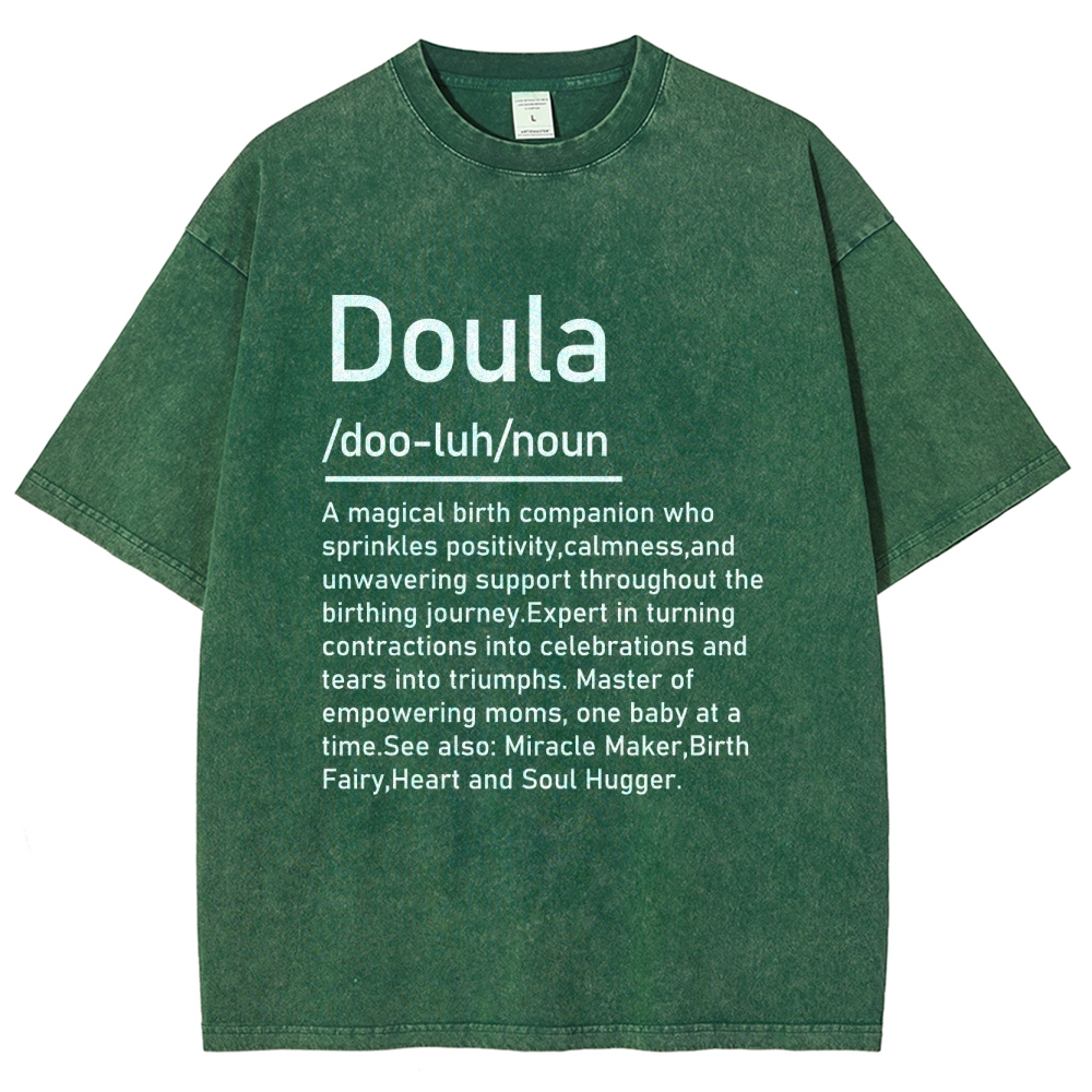 Doula Unisex Fit Washed T-Shirt Customscool