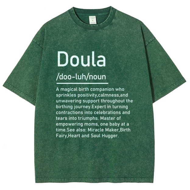 Doula Unisex Fit Washed T-Shirt Customscool