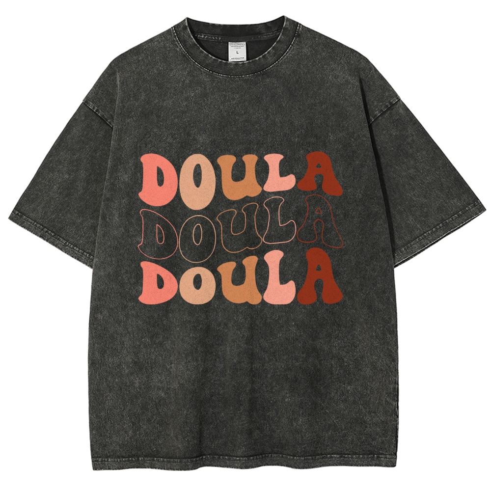 Doula Unisex Fit Washed T-Shirt Customscool