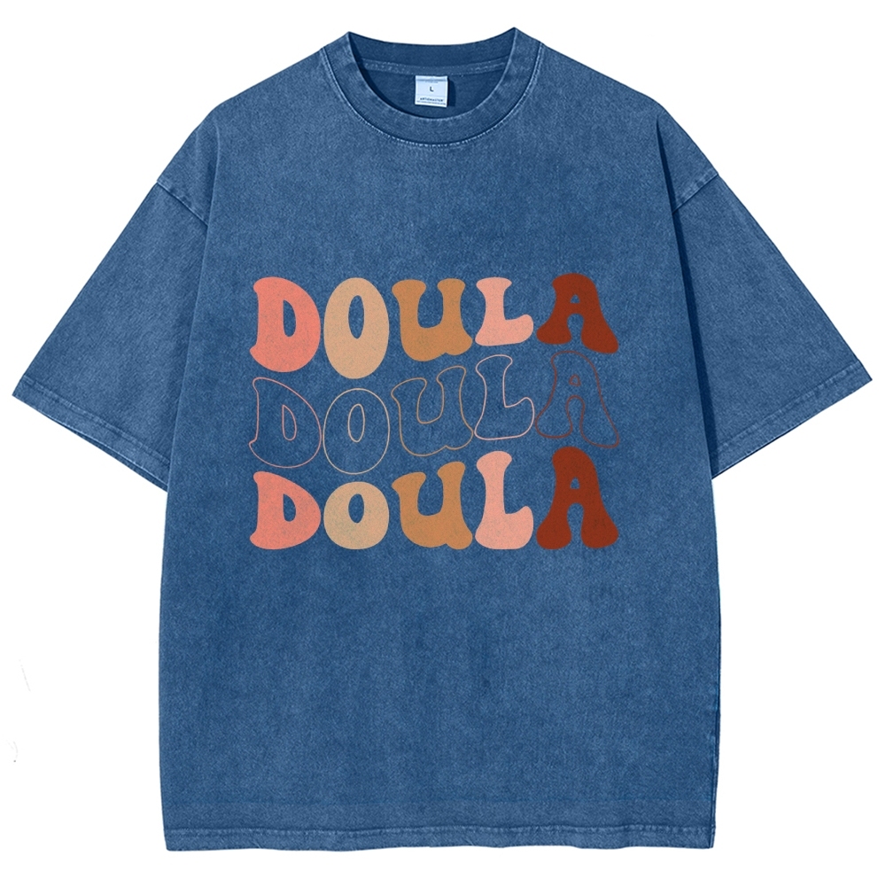 Doula Unisex Fit Washed T-Shirt Customscool