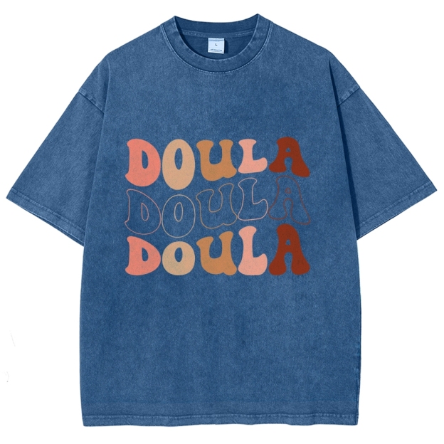 Doula Unisex Fit Washed T-Shirt Customscool