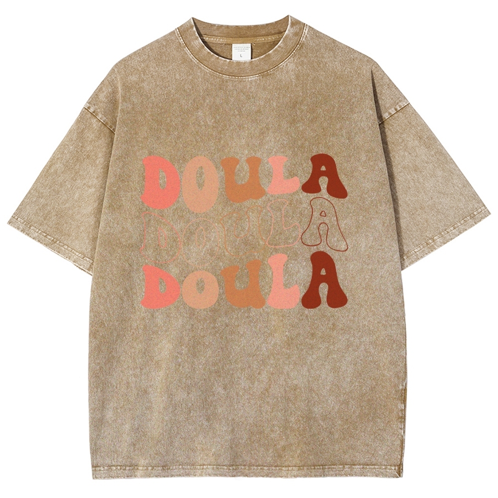 Doula Unisex Fit Washed T-Shirt Customscool