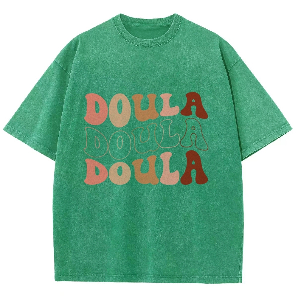 Doula Unisex Fit Washed T-Shirt Customscool