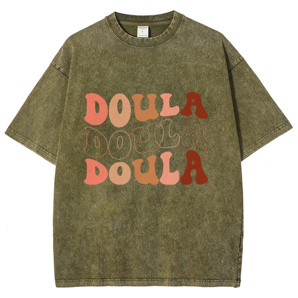 Doula Unisex Fit Washed T-Shirt Customscool