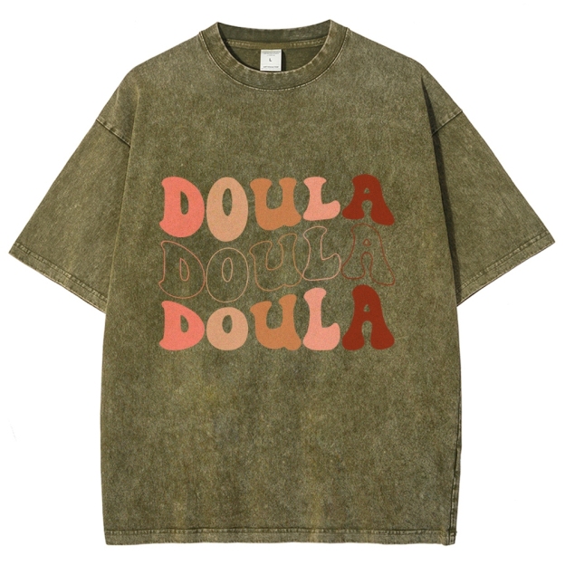 Doula Unisex Fit Washed T-Shirt Customscool
