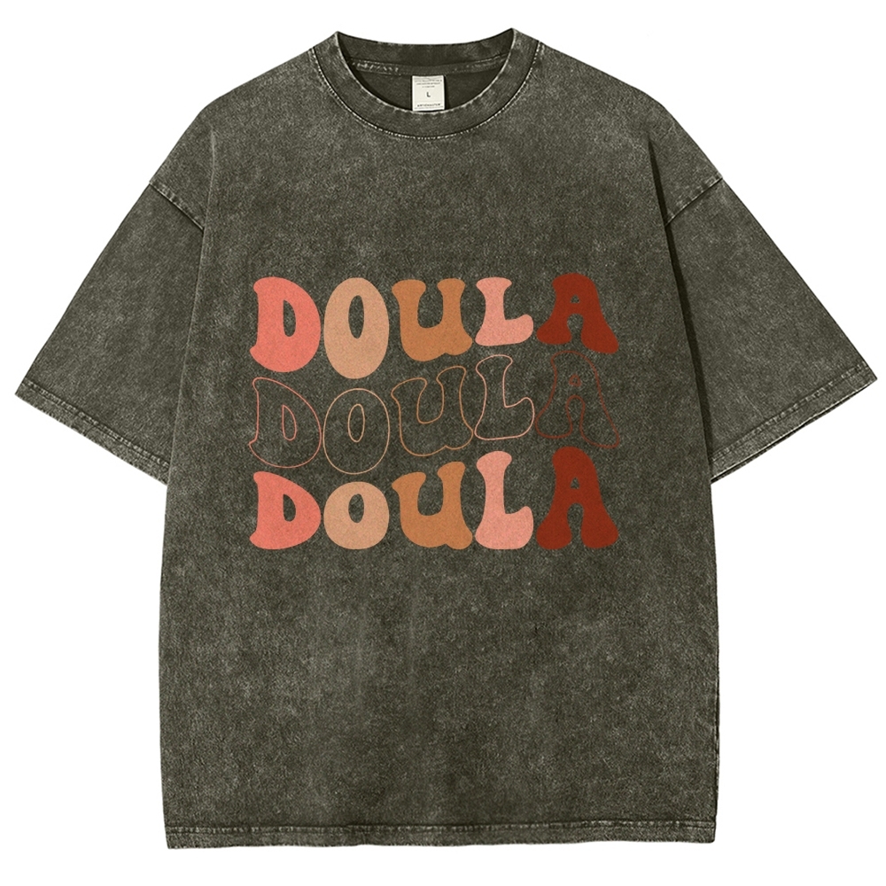 Doula Unisex Fit Washed T-Shirt Customscool