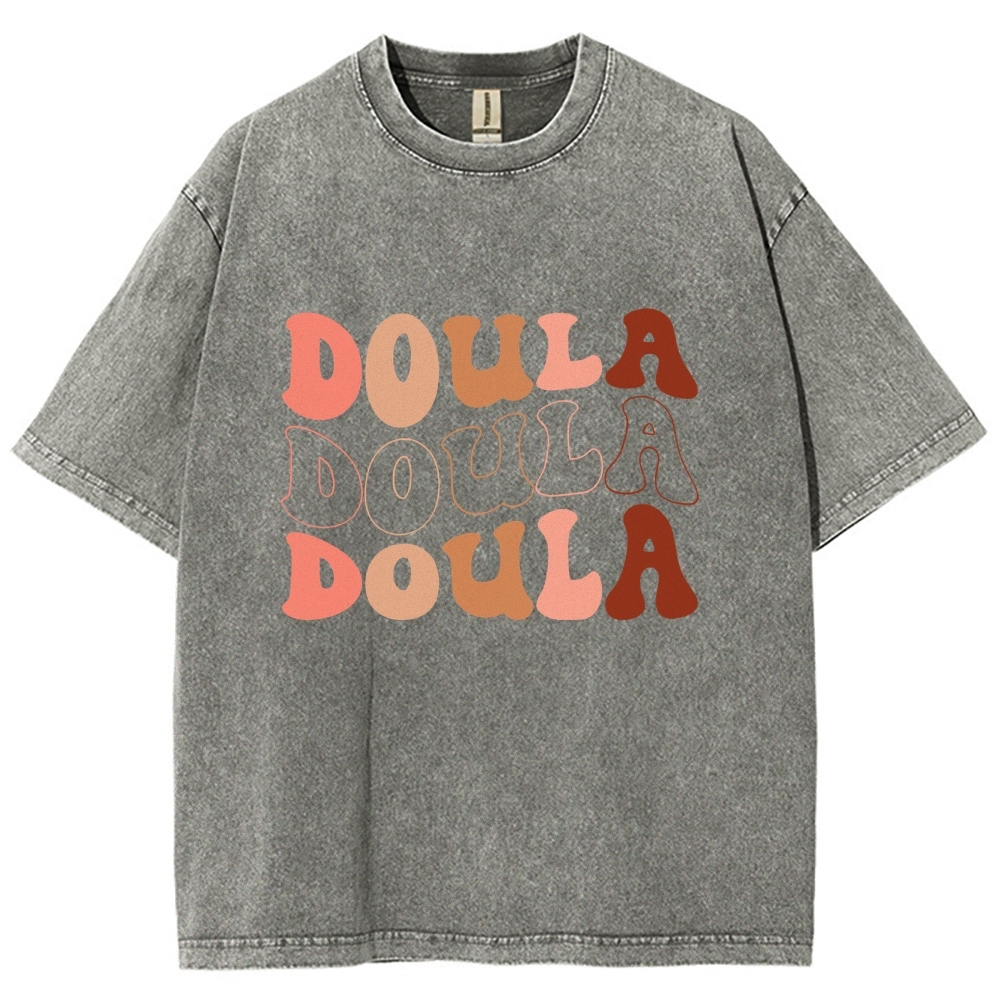 Doula Unisex Fit Washed T-Shirt Customscool