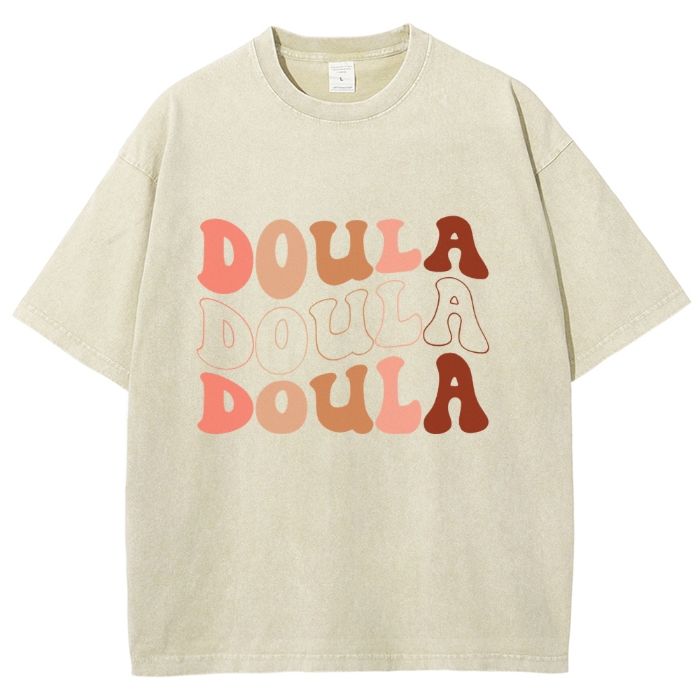 Doula Unisex Fit Washed T-Shirt Customscool