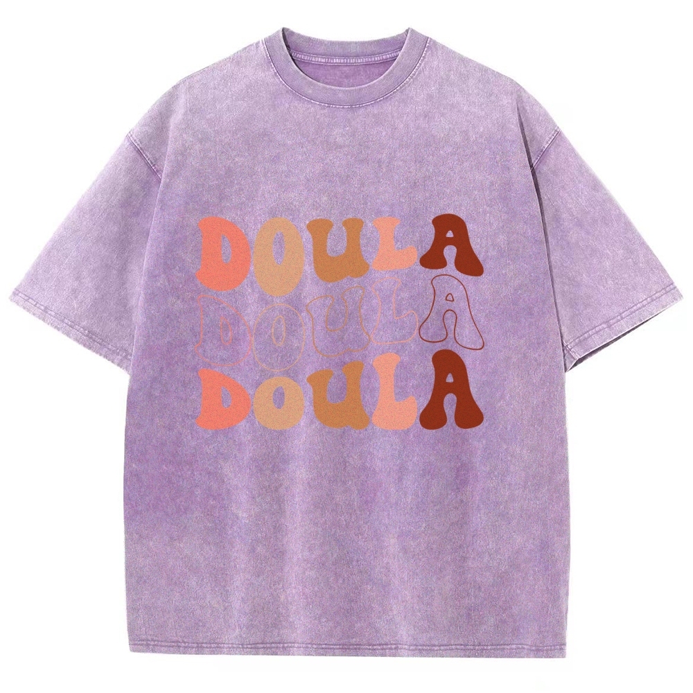 Doula Unisex Fit Washed T-Shirt Customscool