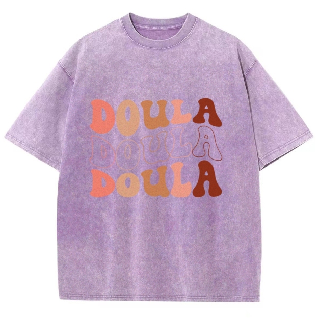 Doula Unisex Fit Washed T-Shirt Customscool