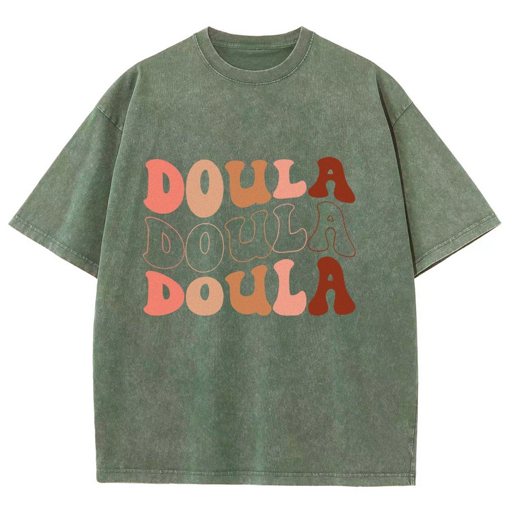 Doula Unisex Fit Washed T-Shirt Customscool