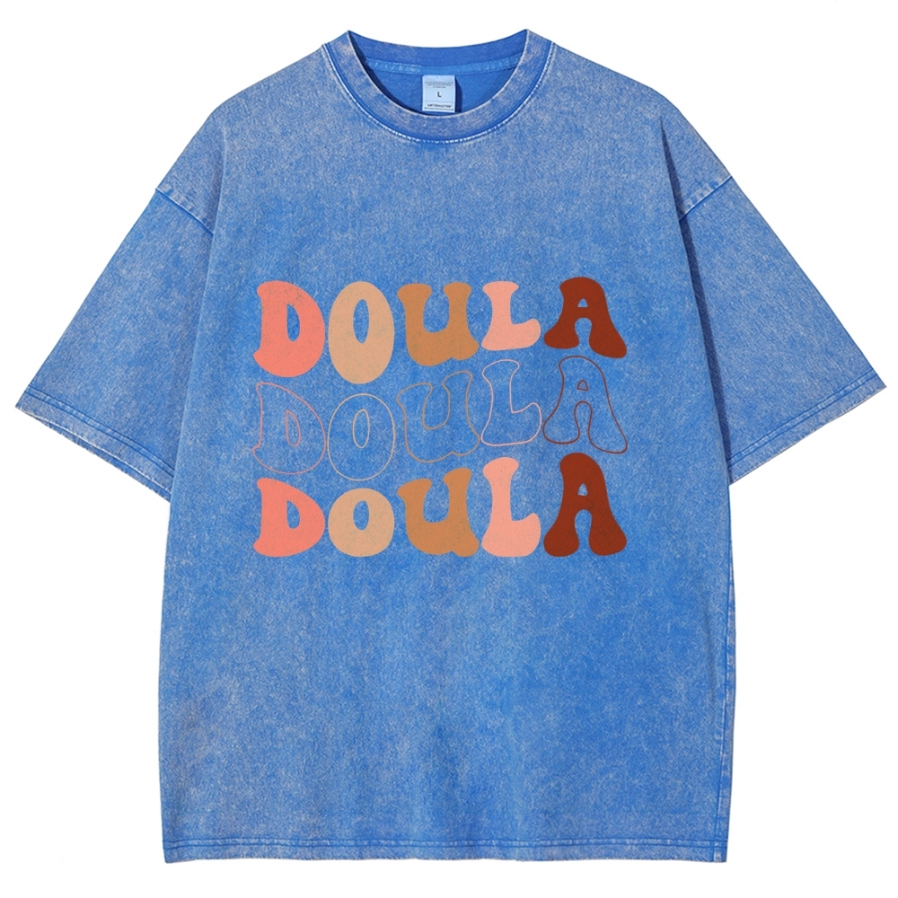 Doula Unisex Fit Washed T-Shirt Customscool