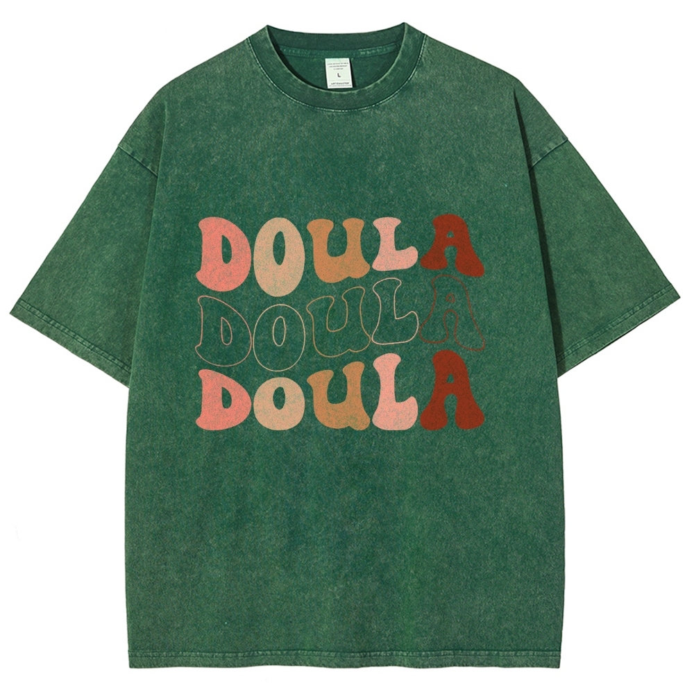 Doula Unisex Fit Washed T-Shirt Customscool