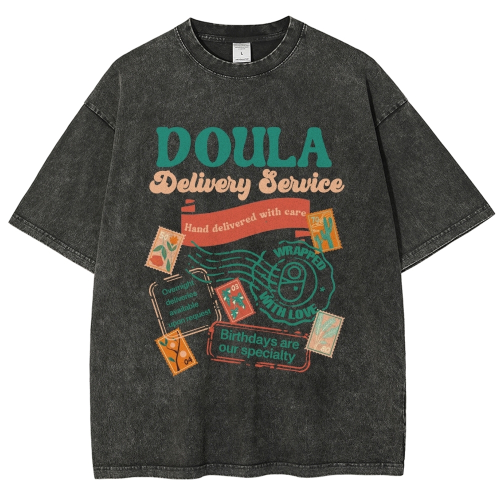 Doula Unisex Fit Washed T-Shirt Customscool