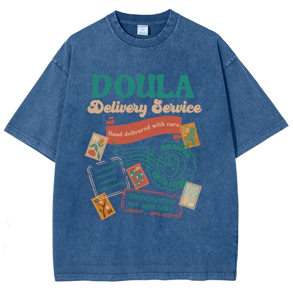 Doula Unisex Fit Washed T-Shirt Customscool