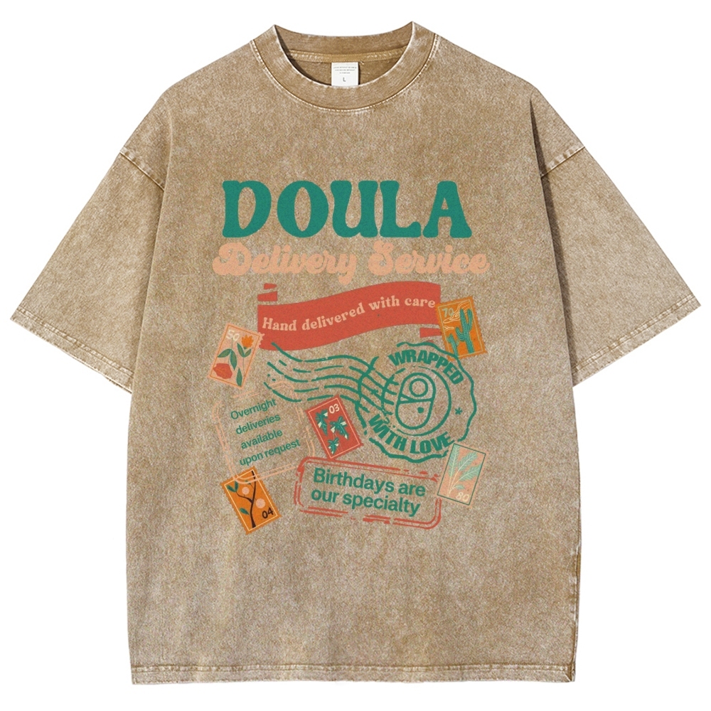 Doula Unisex Fit Washed T-Shirt Customscool