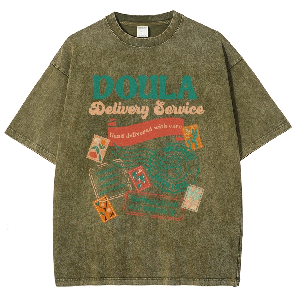 Doula Unisex Fit Washed T-Shirt Customscool
