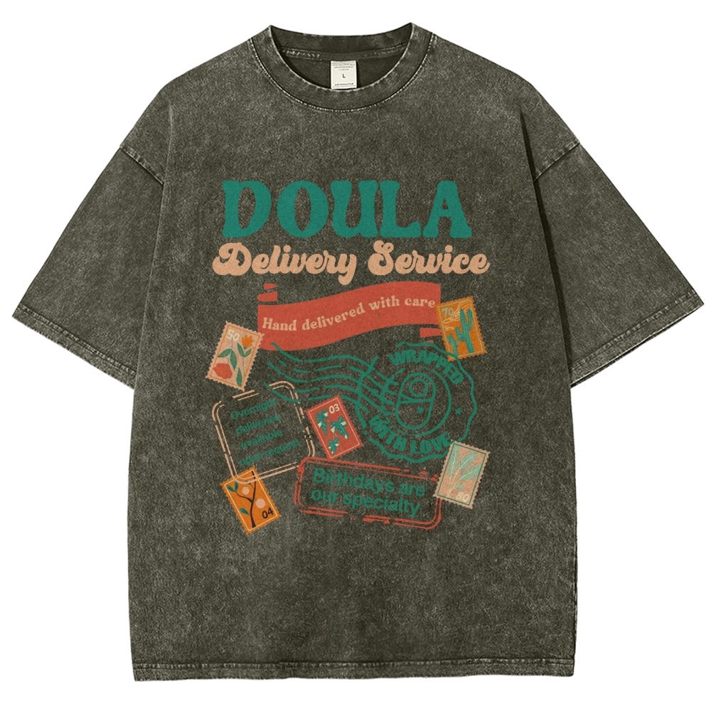 Doula Unisex Fit Washed T-Shirt Customscool