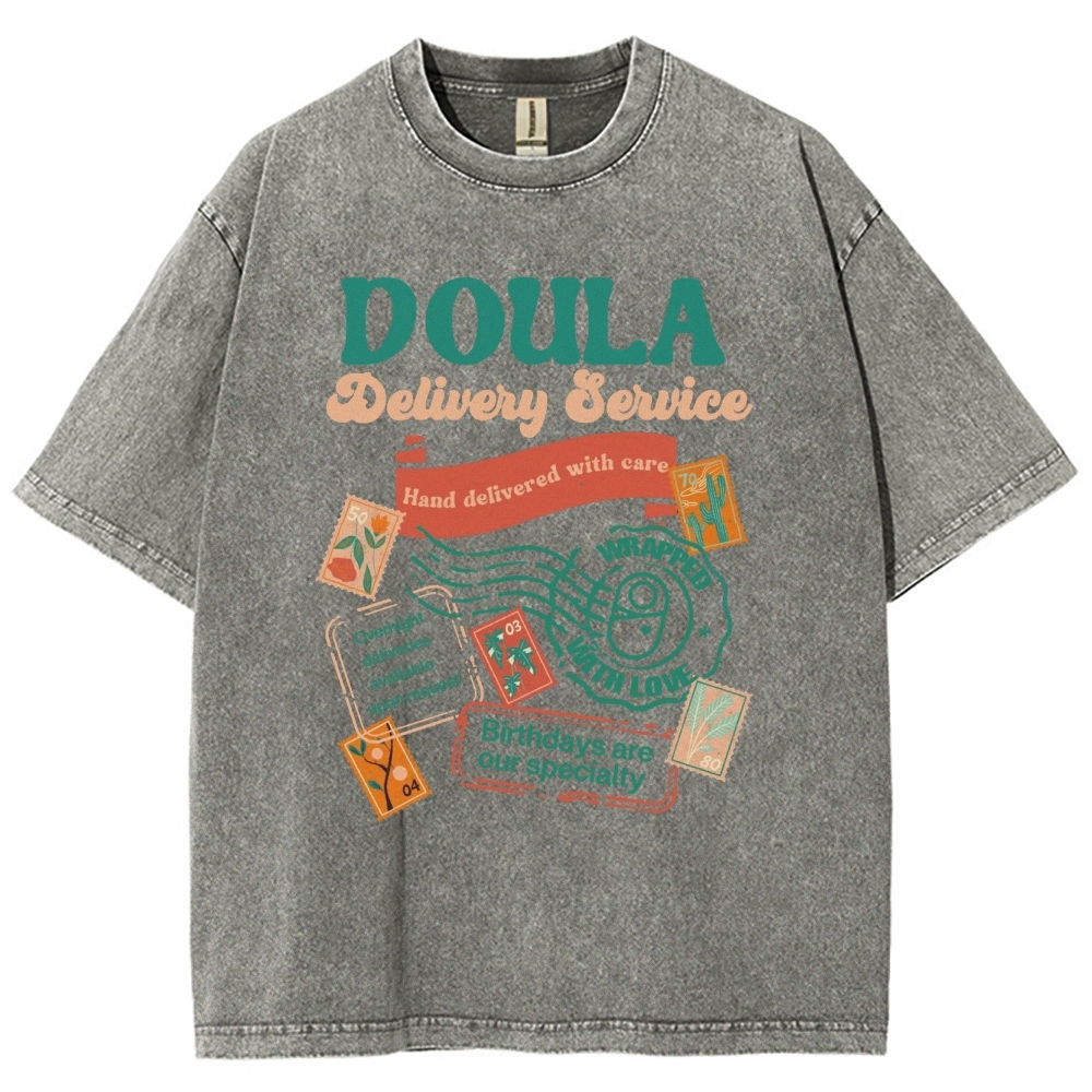 Doula Unisex Fit Washed T-Shirt Customscool