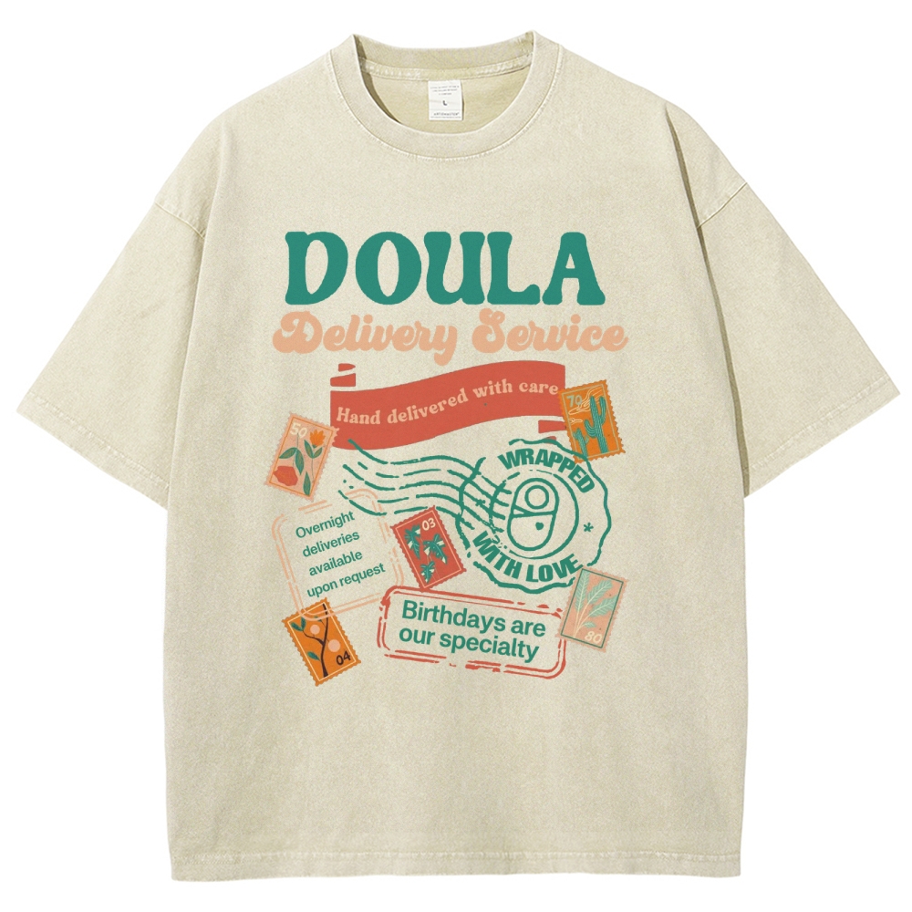 Doula Unisex Fit Washed T-Shirt Customscool