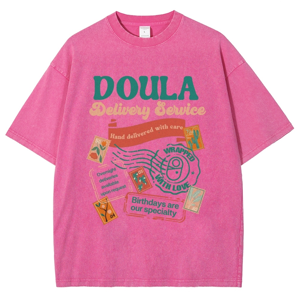Doula Unisex Fit Washed T-Shirt Customscool