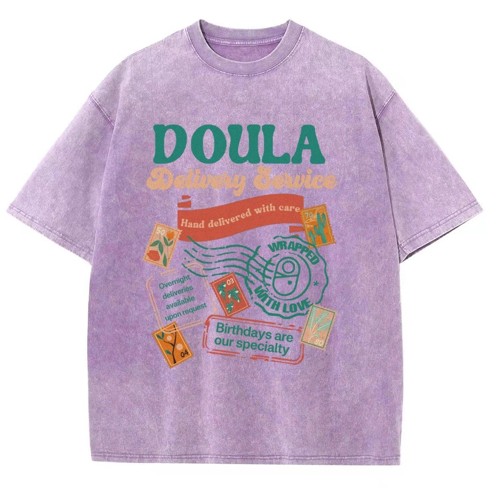 Doula Unisex Fit Washed T-Shirt Customscool