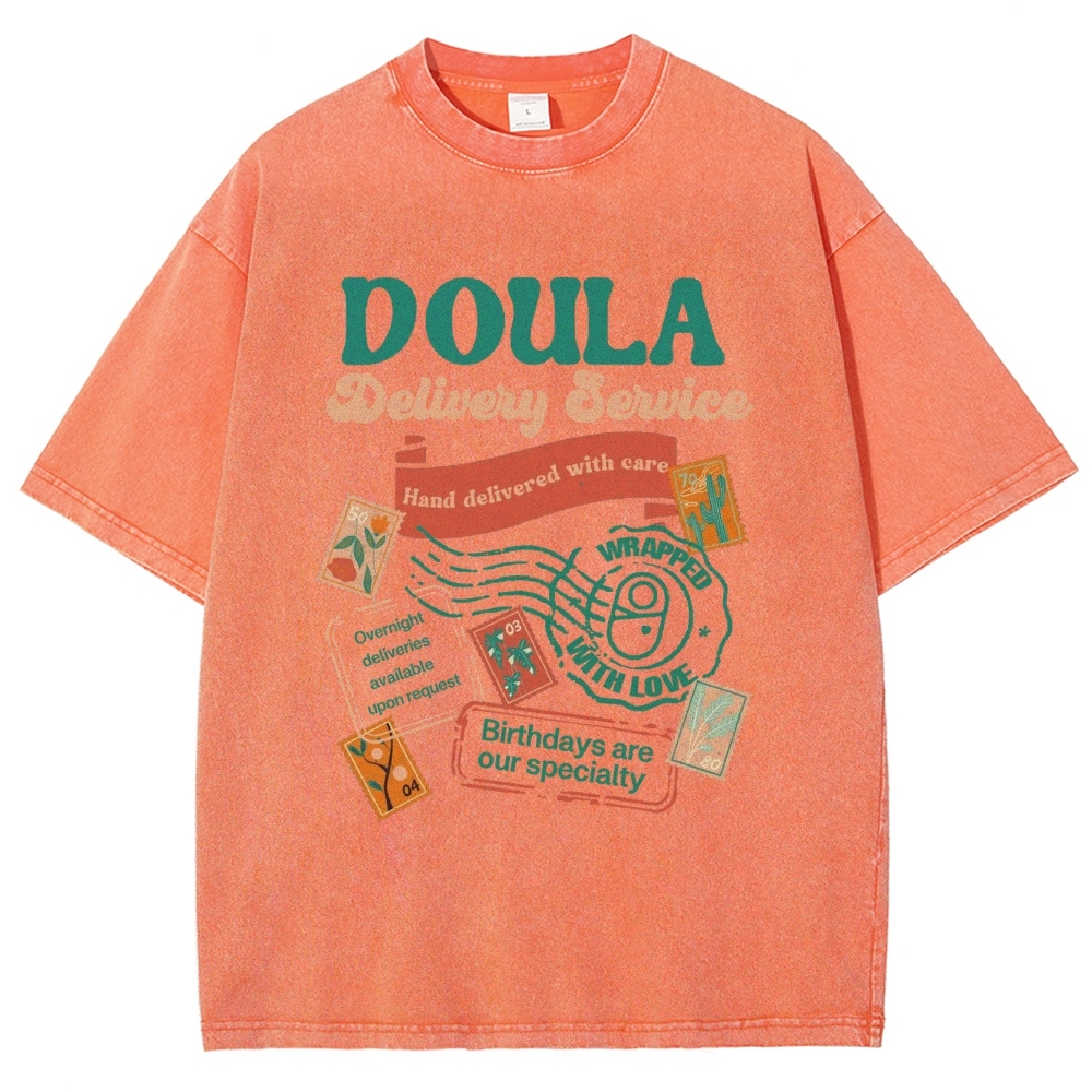 Doula Unisex Fit Washed T-Shirt Customscool