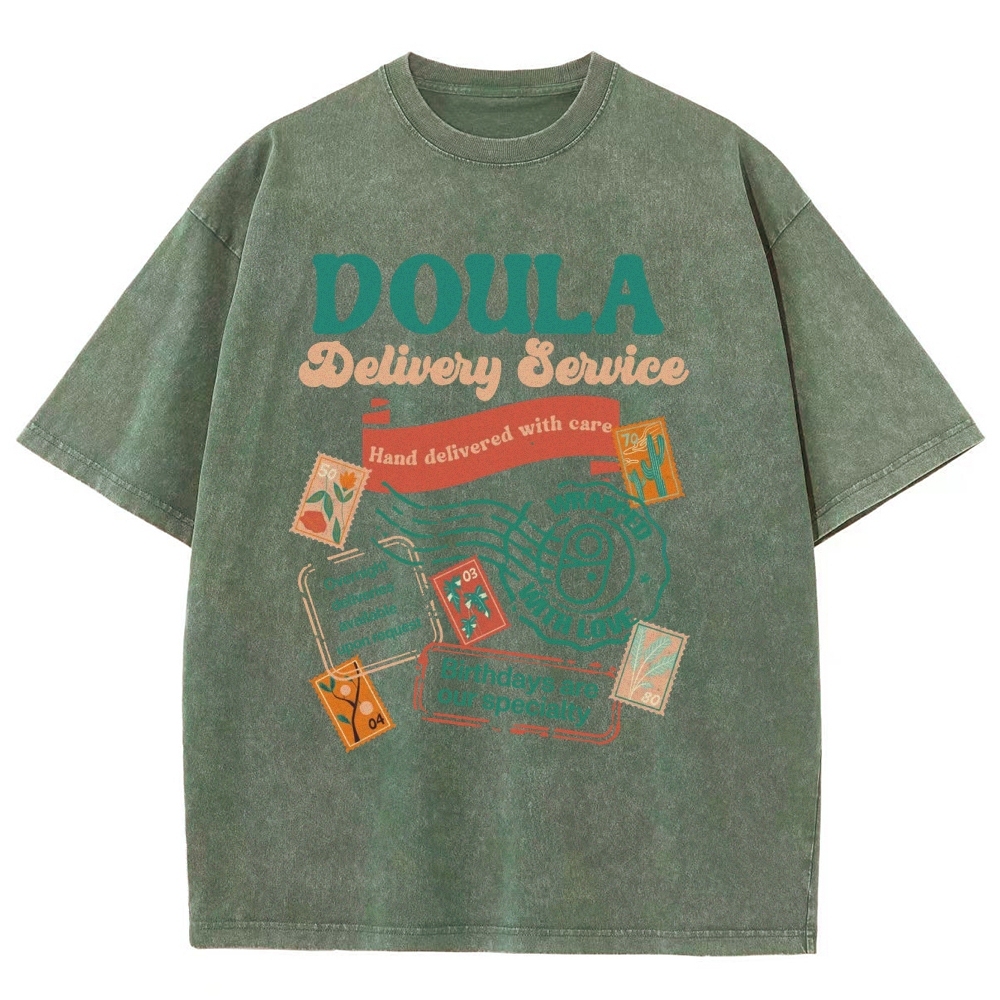 Doula Unisex Fit Washed T-Shirt Customscool
