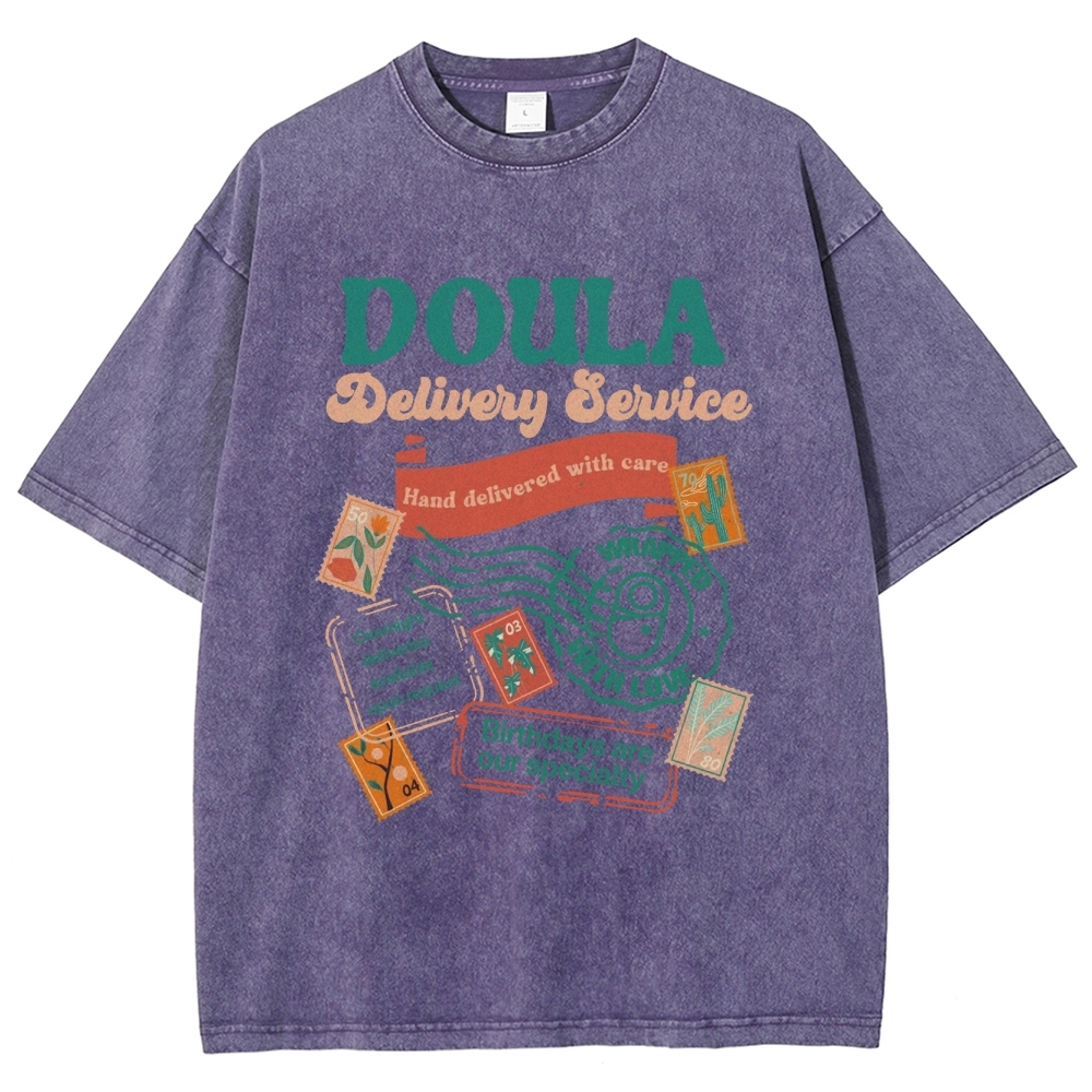 Doula Unisex Fit Washed T-Shirt Customscool