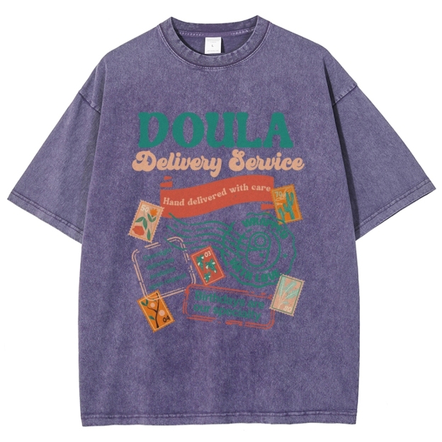 Doula Unisex Fit Washed T-Shirt Customscool
