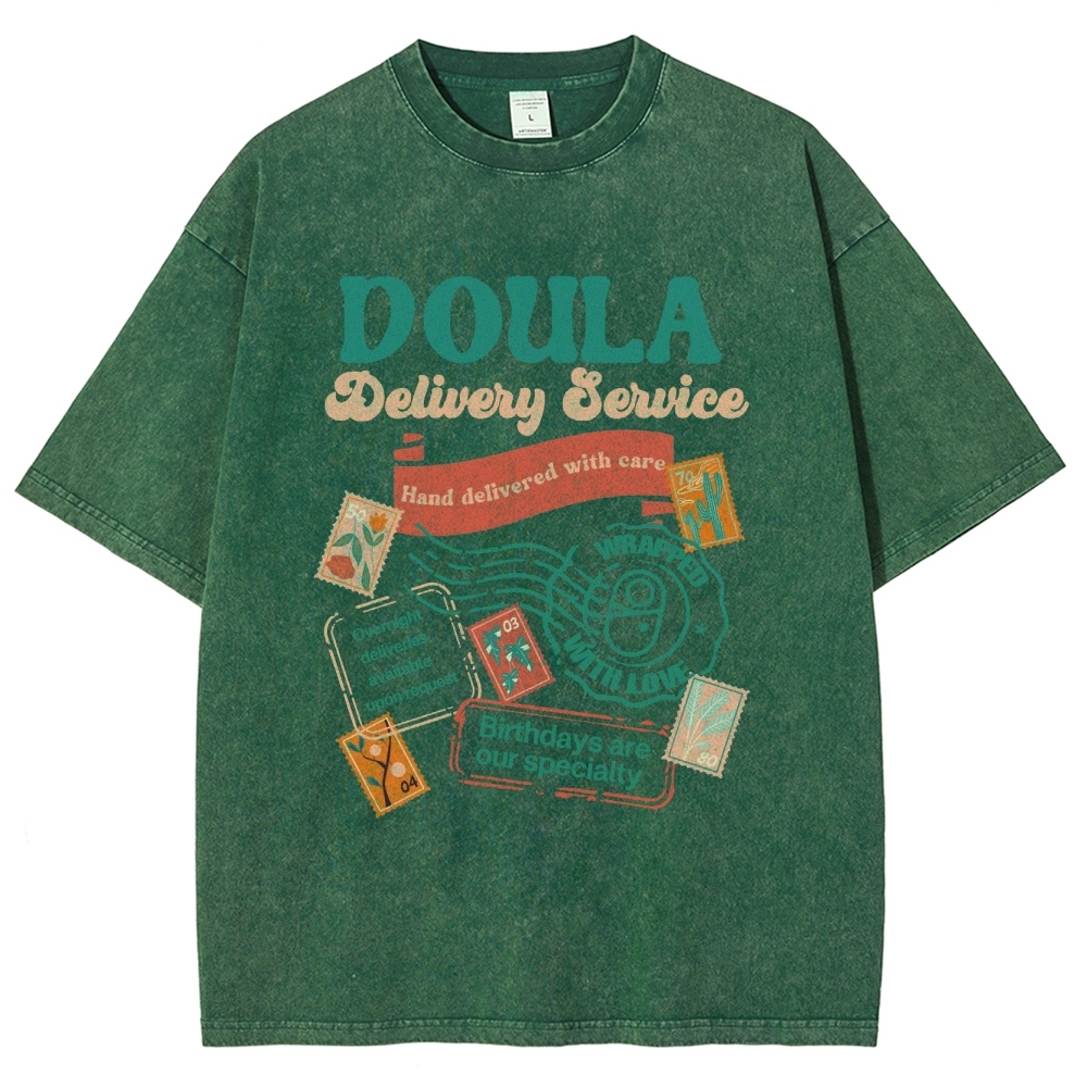 Doula Unisex Fit Washed T-Shirt Customscool