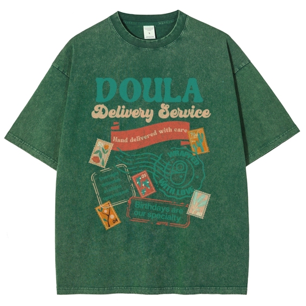 Doula Unisex Fit Washed T-Shirt Customscool