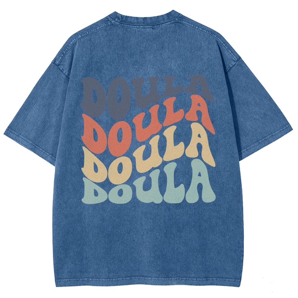 Doula Unisex Fit Washed T-Shirt Customscool
