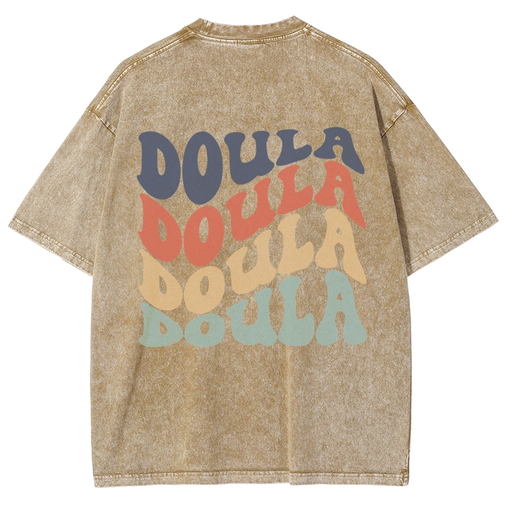 Doula Unisex Fit Washed T-Shirt Customscool