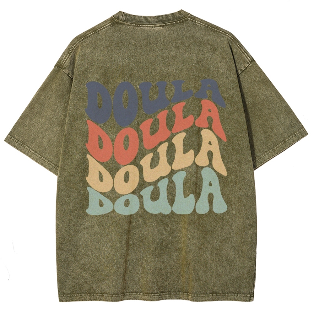Doula Unisex Fit Washed T-Shirt Customscool