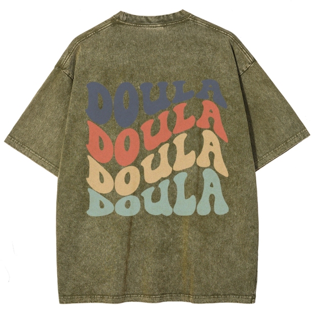 Doula Unisex Fit Washed T-Shirt Customscool