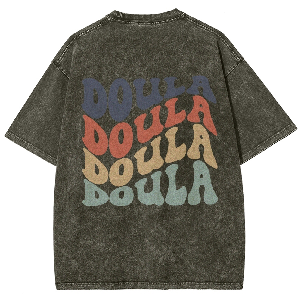Doula Unisex Fit Washed T-Shirt Customscool