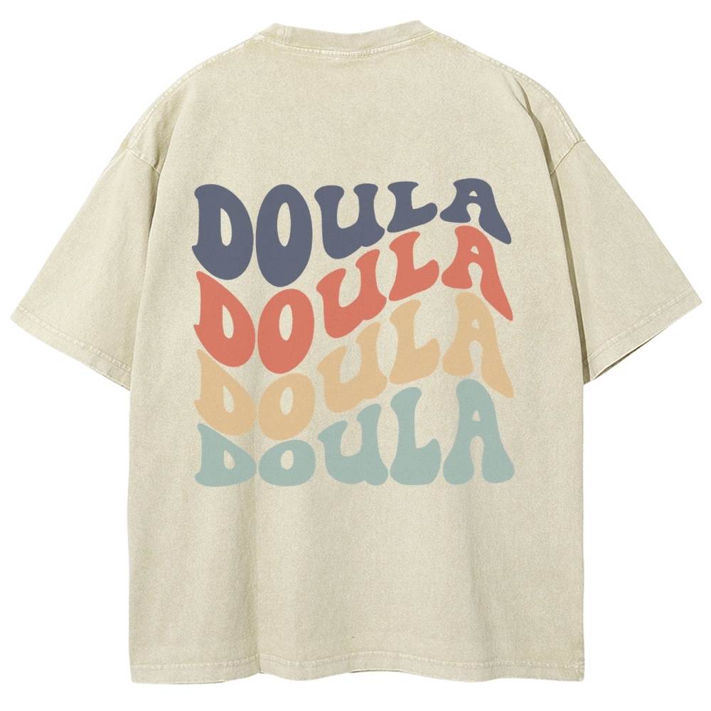 Doula Unisex Fit Washed T-Shirt Customscool