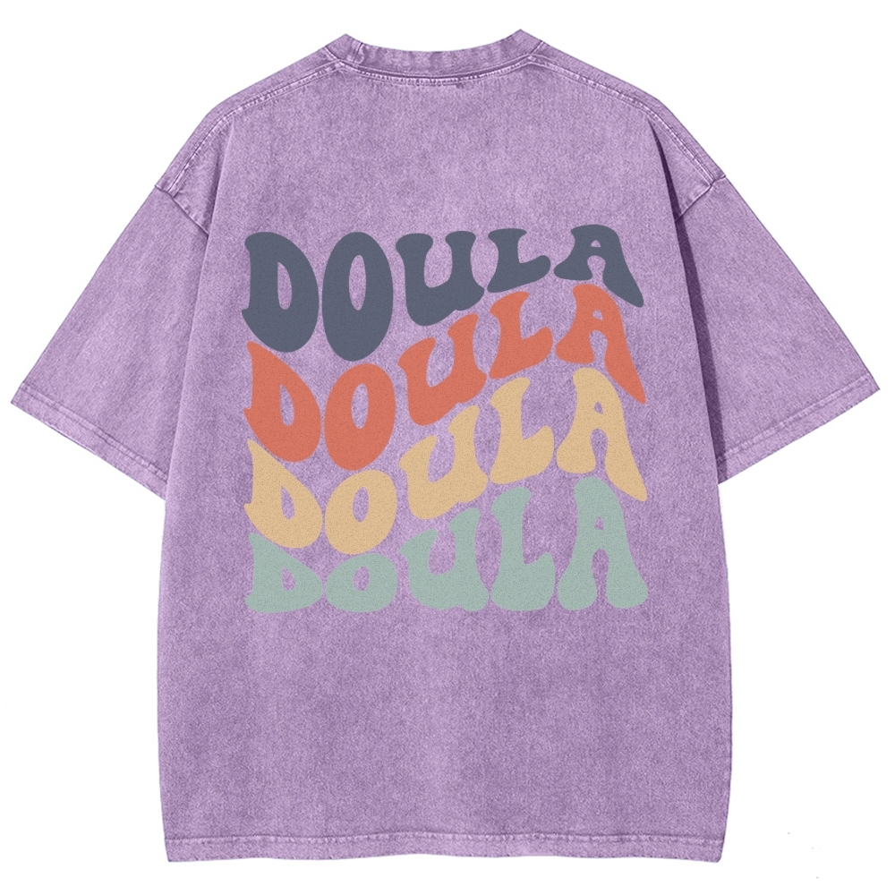 Doula Unisex Fit Washed T-Shirt Customscool