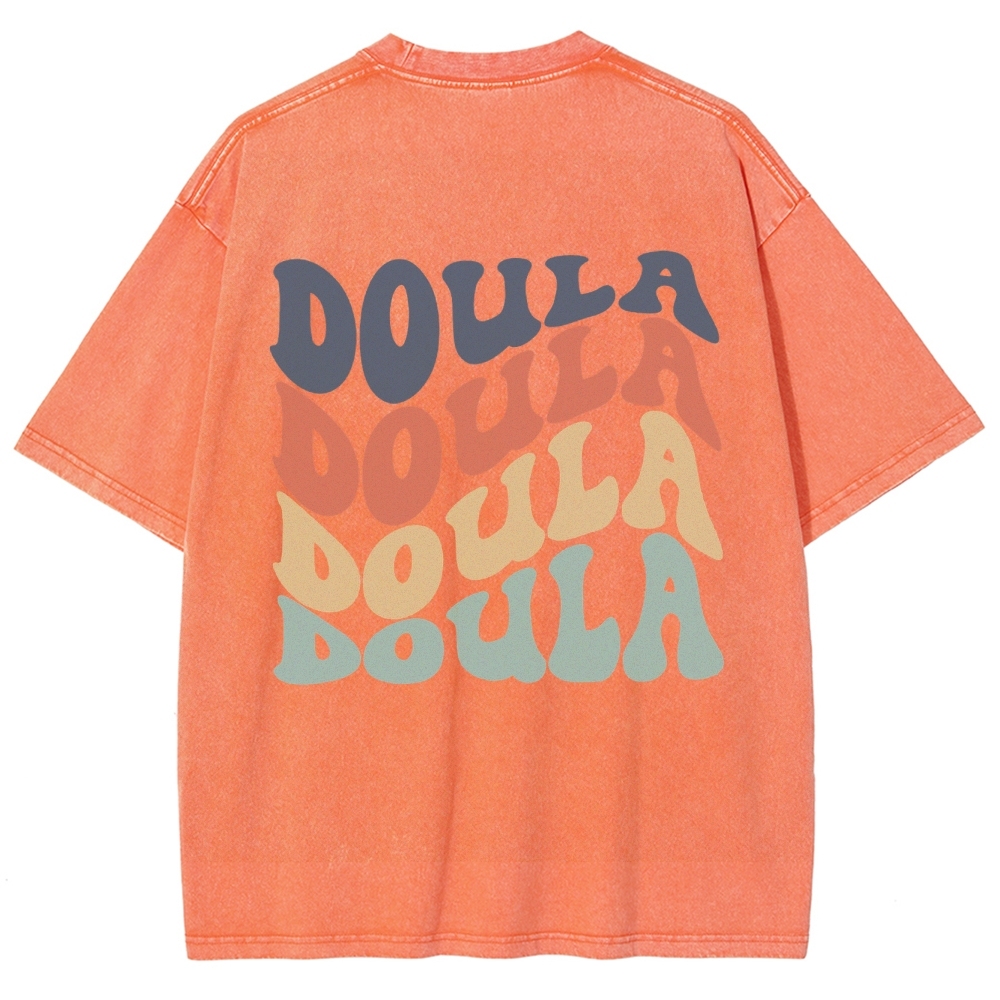 Doula Unisex Fit Washed T-Shirt Customscool