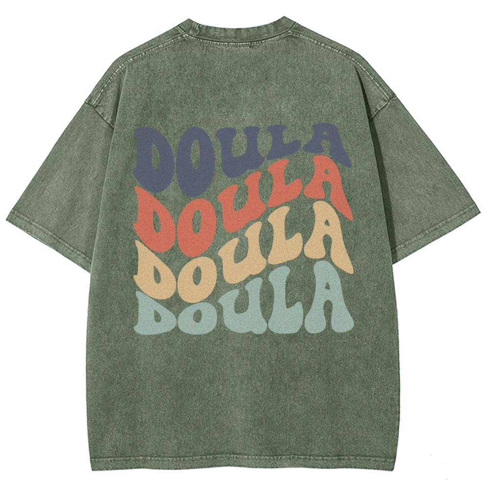 Doula Unisex Fit Washed T-Shirt Customscool
