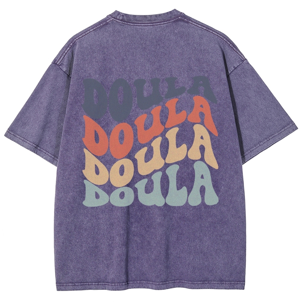 Doula Unisex Fit Washed T-Shirt Customscool