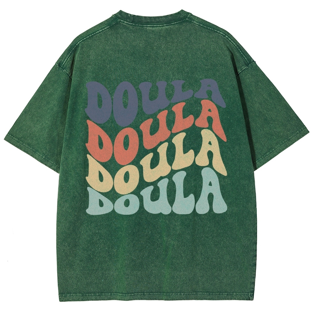 Doula Unisex Fit Washed T-Shirt Customscool