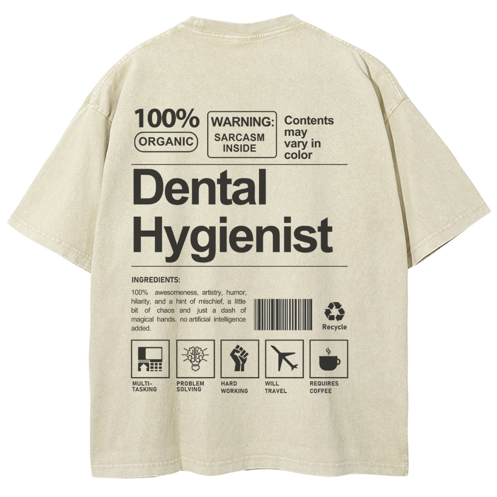 Dental Hygienist Unisex Fit Washed T-Shirt Customscool
